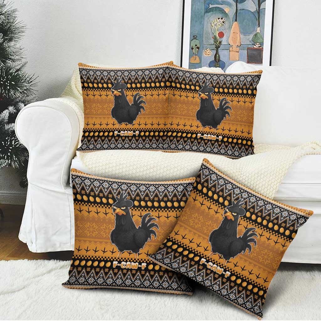 Chicken Christmas Pillow Cover F Caw F - Wonder Print Shop
