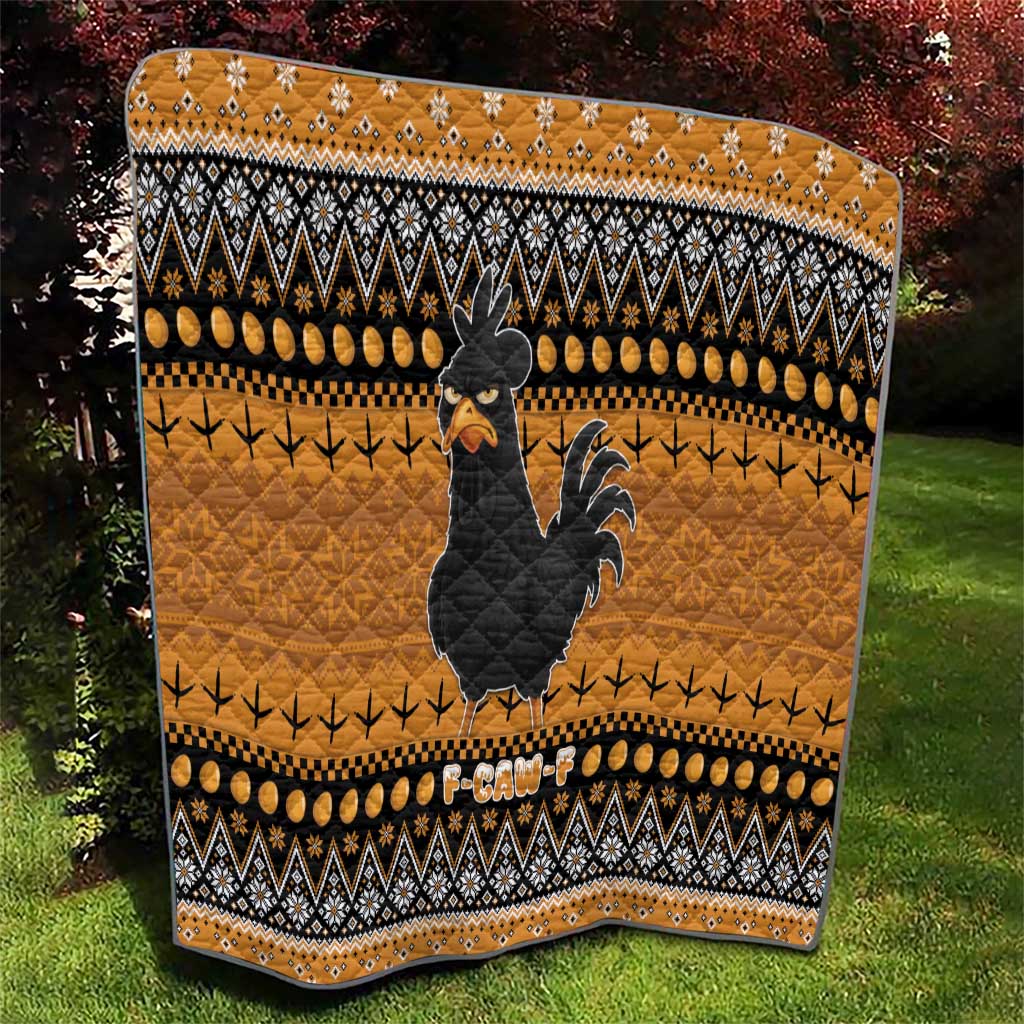 Chicken Christmas Quilt F Caw F - Wonder Print Shop