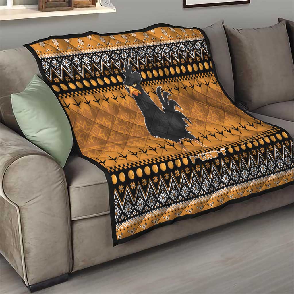 Chicken Christmas Quilt F Caw F - Wonder Print Shop