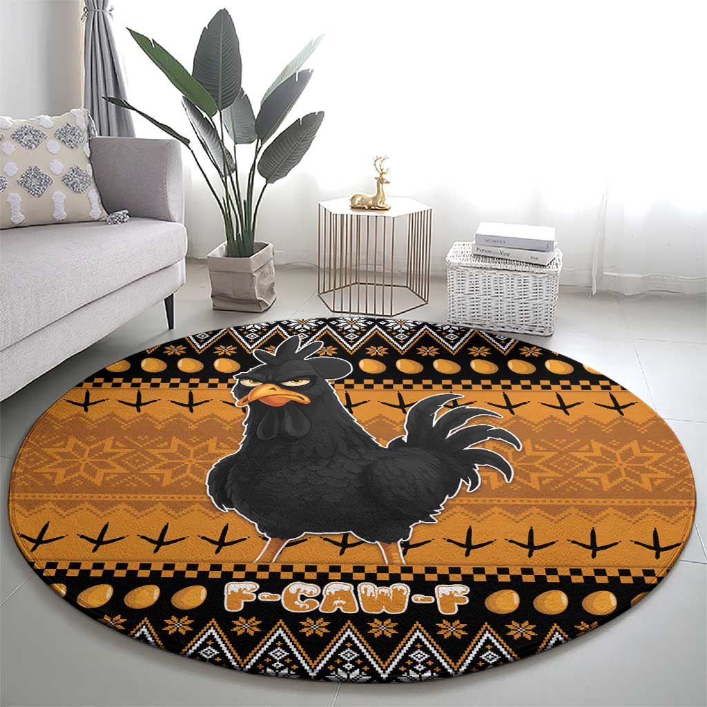 Chicken Christmas Round Carpet F Caw F - Wonder Print Shop