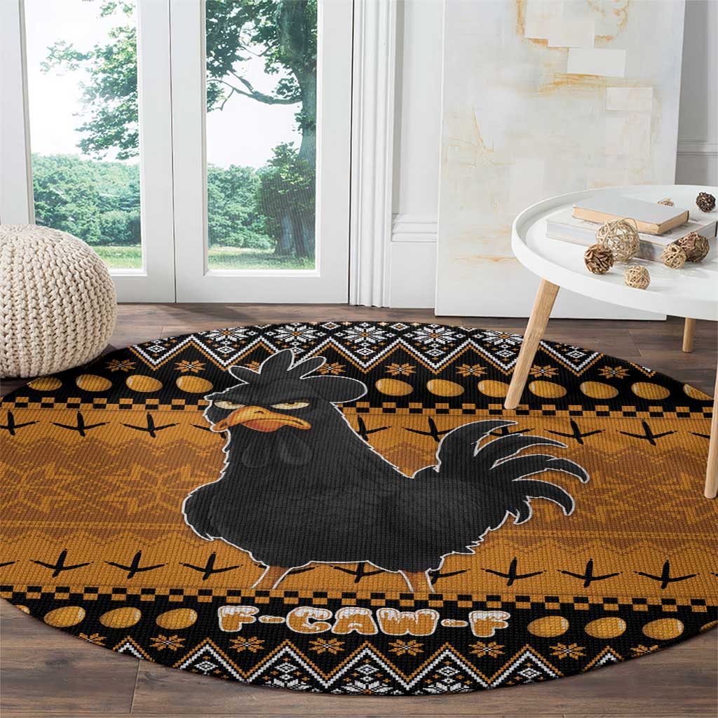 Chicken Christmas Round Carpet F Caw F - Wonder Print Shop