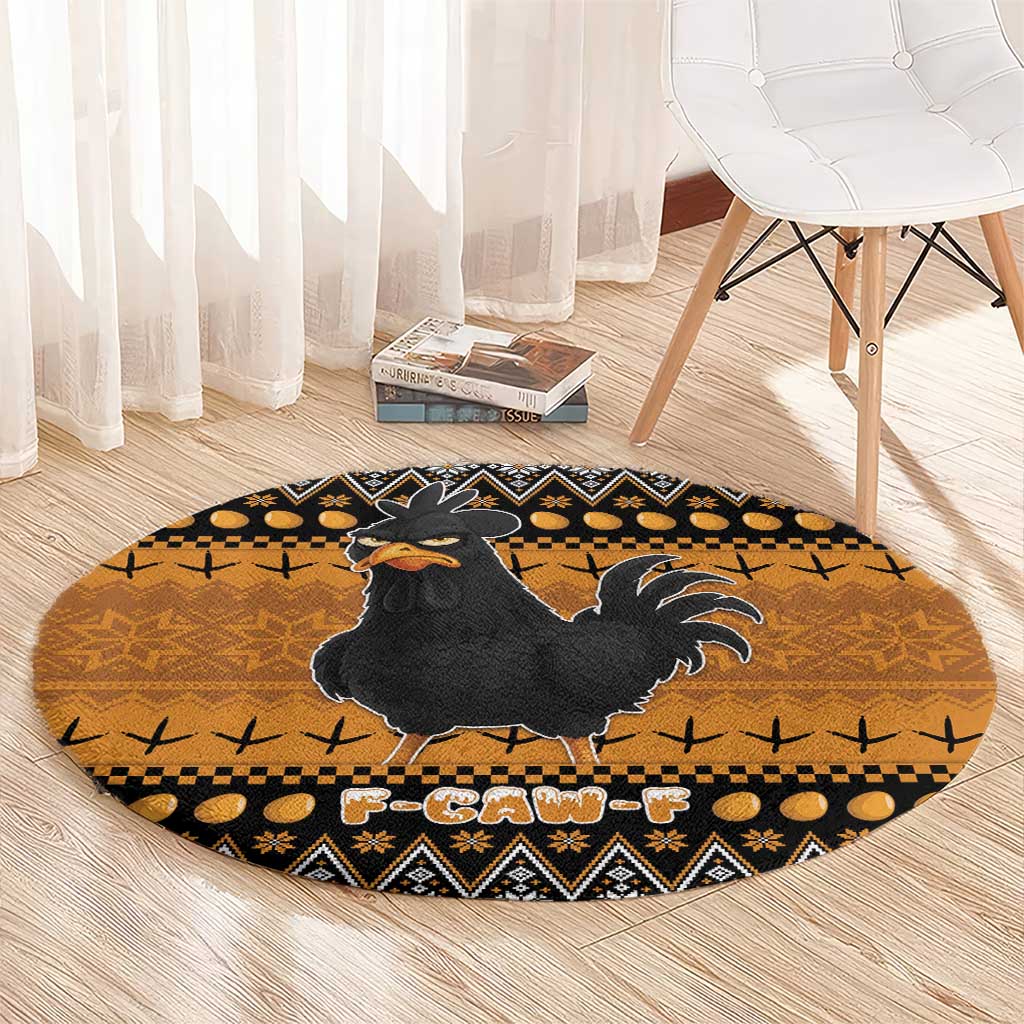 Chicken Christmas Round Carpet F Caw F - Wonder Print Shop