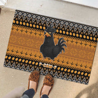 Chicken Christmas Rubber Doormat F Caw F - Wonder Print Shop