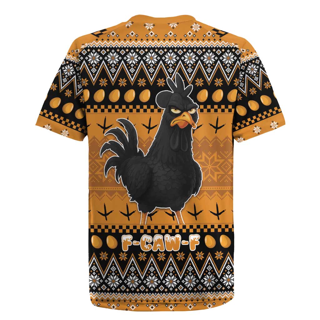 Chicken Christmas Rugby Jersey F Caw F - Wonder Print Shop