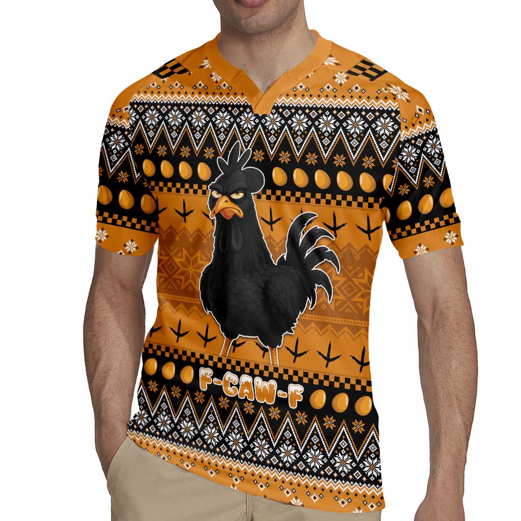 Chicken Christmas Rugby Jersey F Caw F - Wonder Print Shop