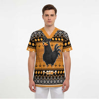 Chicken Christmas Scrub Top F Caw F - Wonder Print Shop