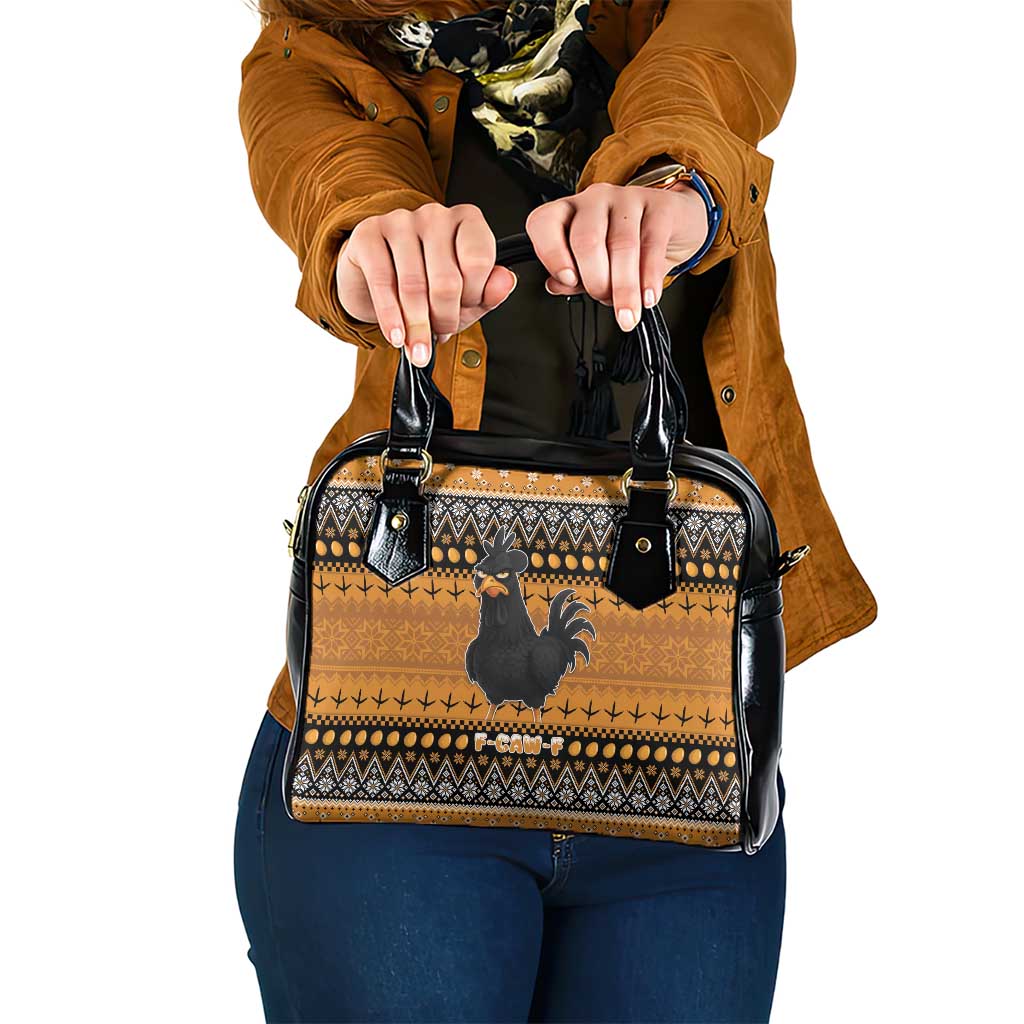 Chicken Christmas Shoulder Handbag F Caw F - Wonder Print Shop