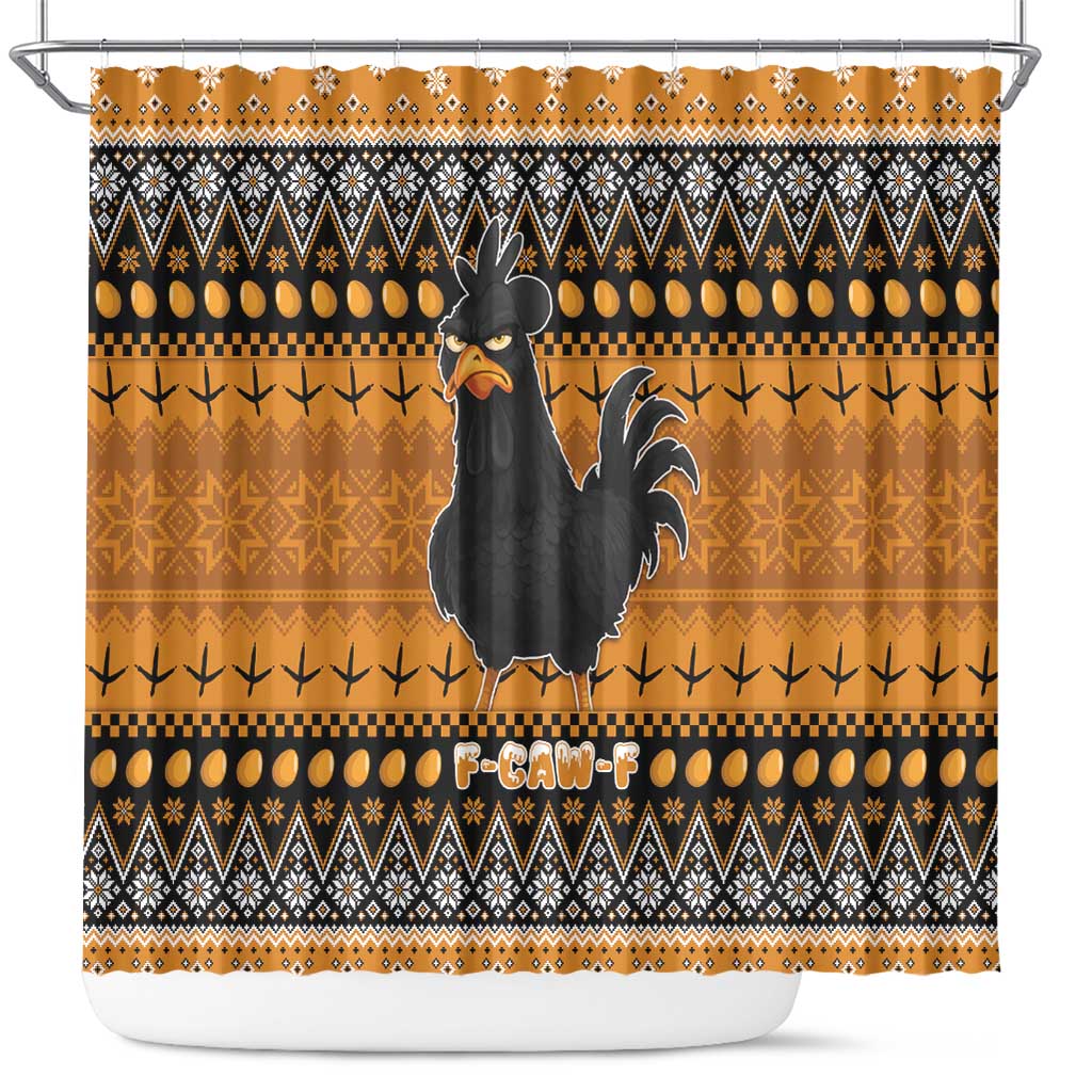 Chicken Christmas Shower Curtain F Caw F - Wonder Print Shop
