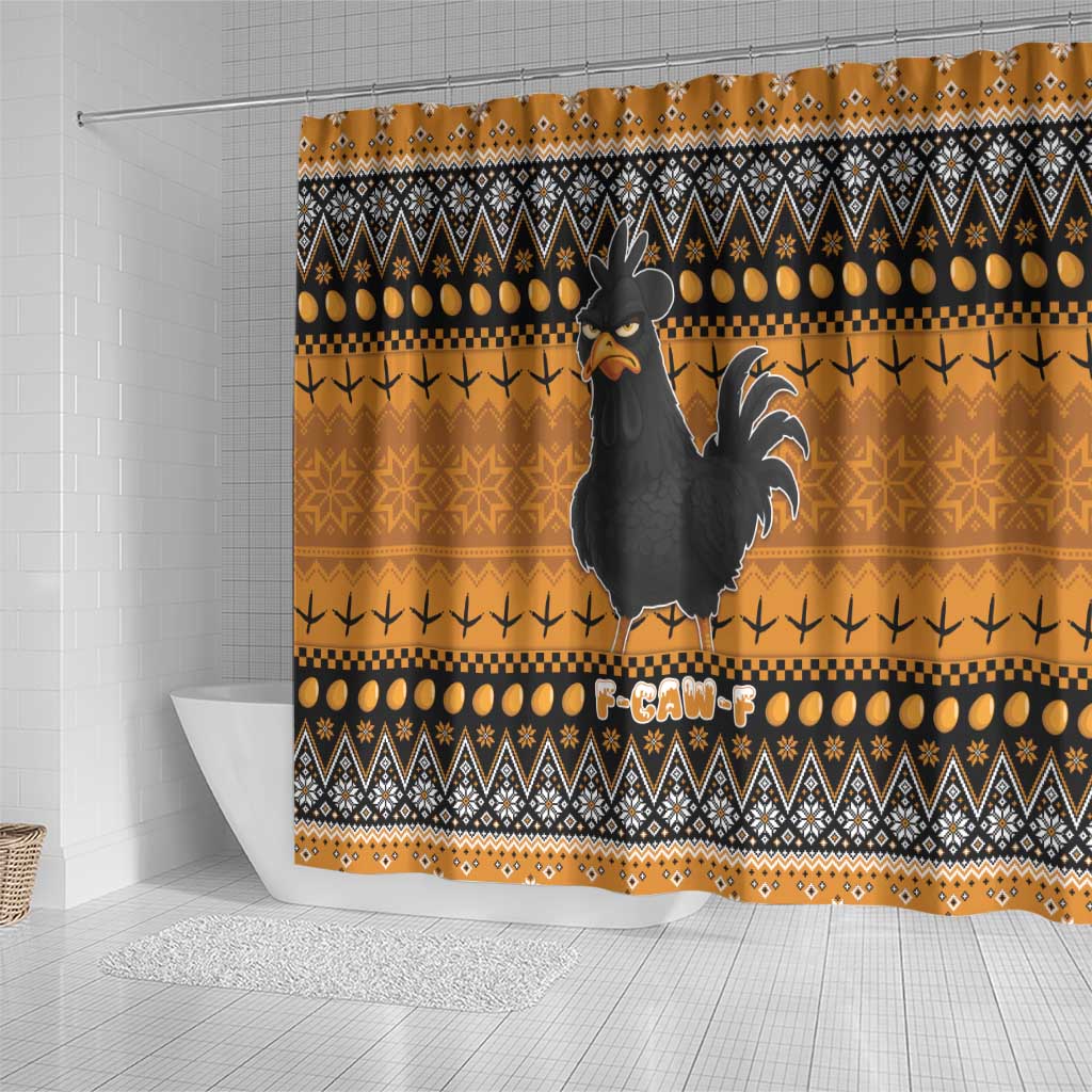 Chicken Christmas Shower Curtain F Caw F - Wonder Print Shop
