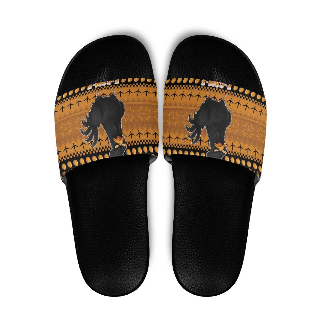 Chicken Christmas Slide Sandals F Caw F - Wonder Print Shop