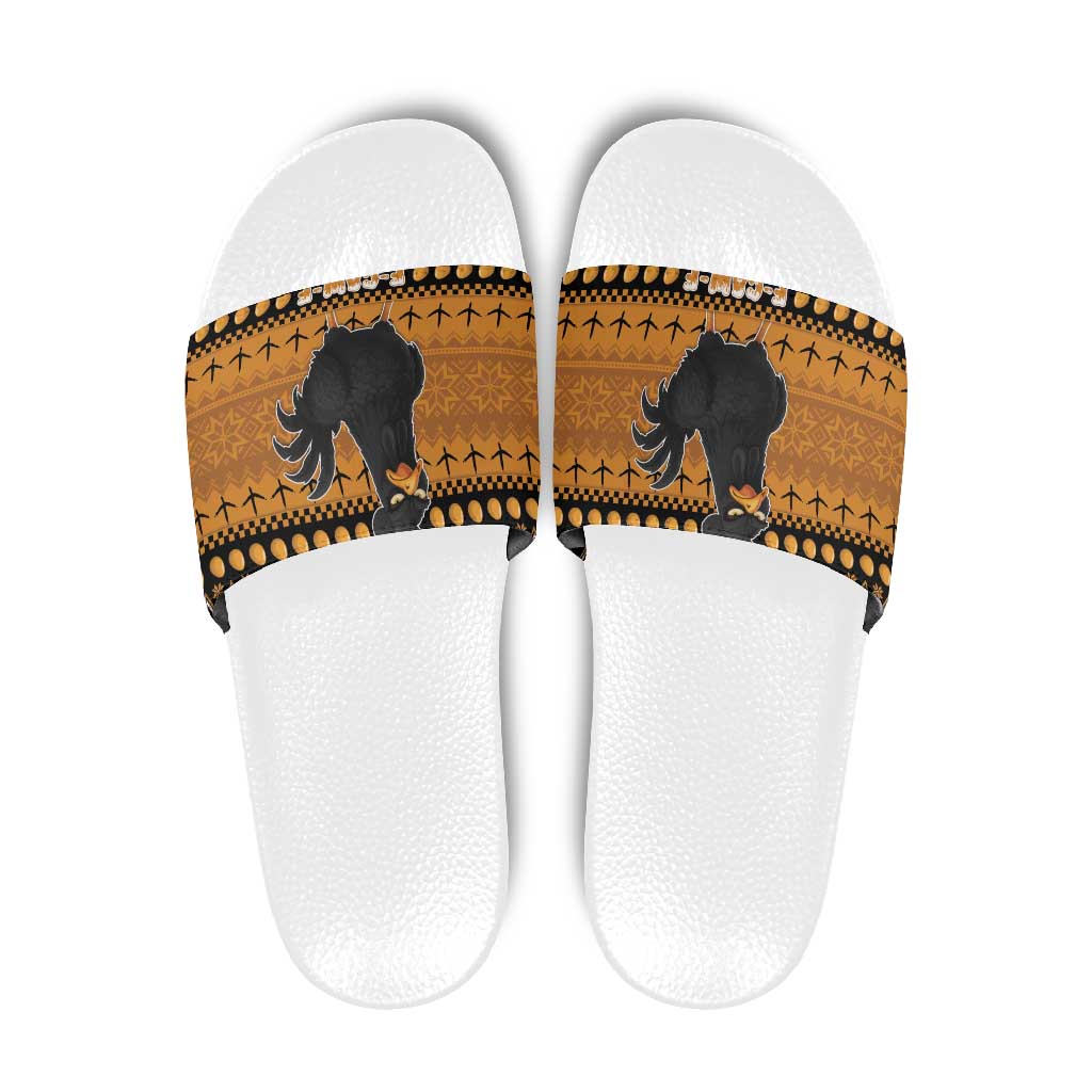 Chicken Christmas Slide Sandals F Caw F - Wonder Print Shop