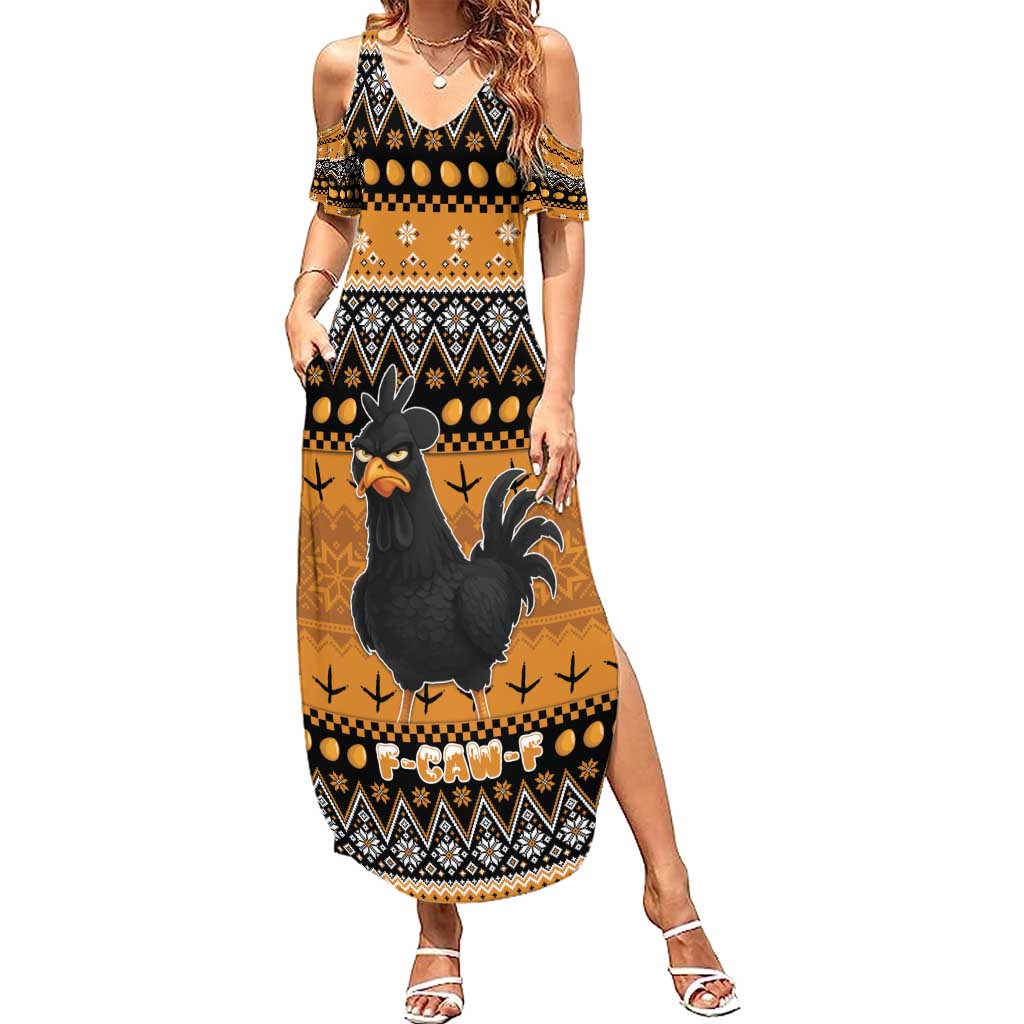 Chicken Christmas Summer Maxi Dress F Caw F - Wonder Print Shop