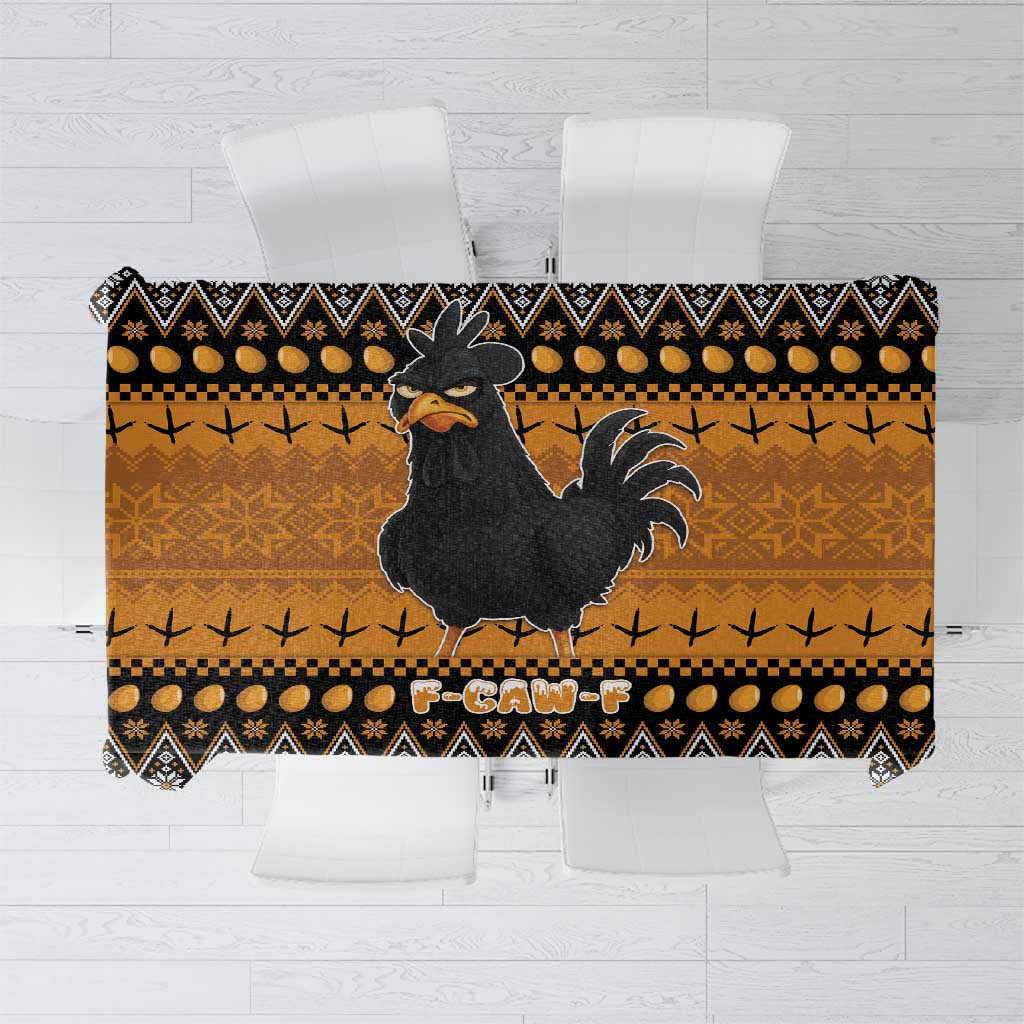 Chicken Christmas Tablecloth F Caw F - Wonder Print Shop