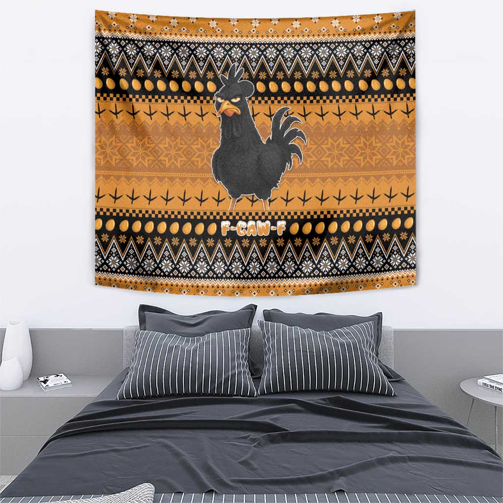 Chicken Christmas Tapestry F Caw F - Wonder Print Shop