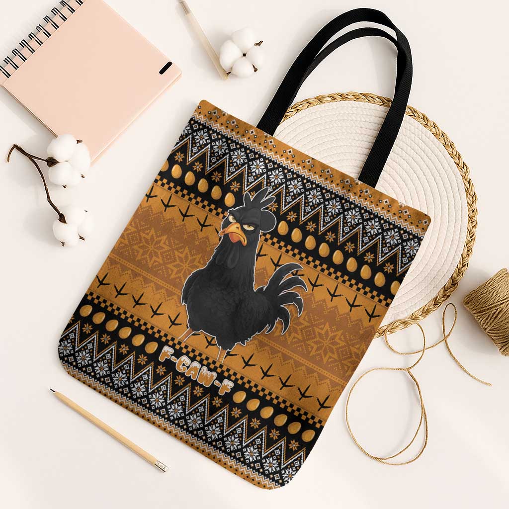 Chicken Christmas Tote Bag F Caw F - Wonder Print Shop
