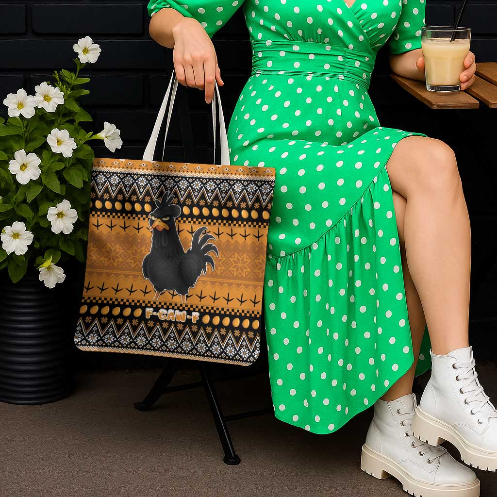 Chicken Christmas Tote Bag F Caw F - Wonder Print Shop