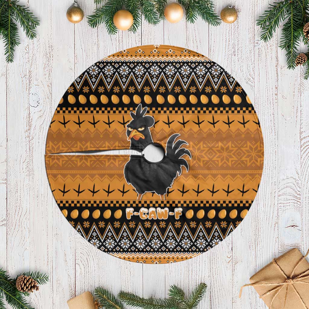 Chicken Christmas Tree Skirt F Caw F - Wonder Print Shop