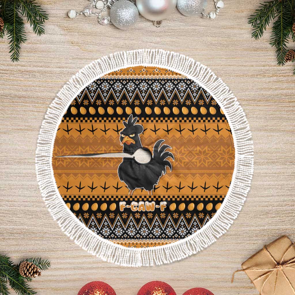 Chicken Christmas Tree Skirt F Caw F - Wonder Print Shop