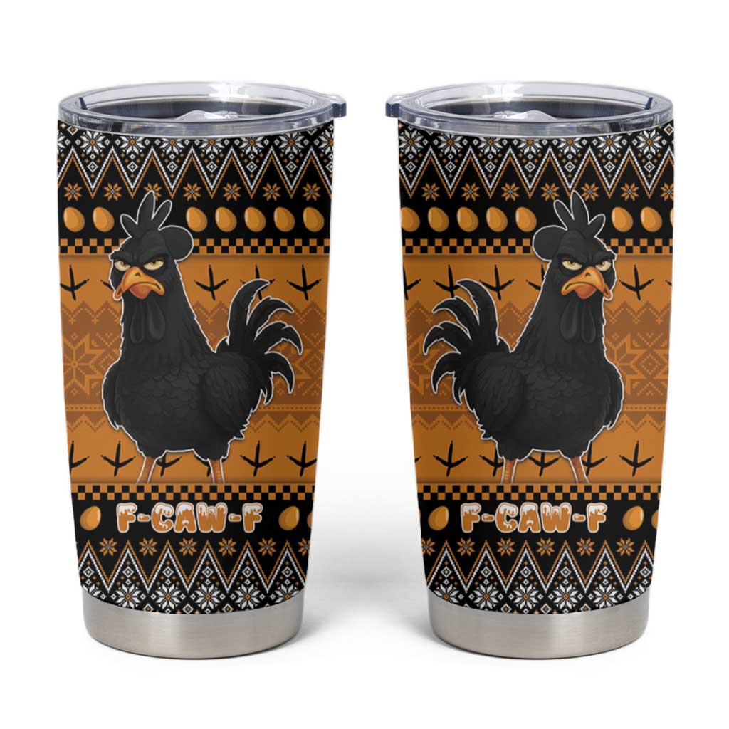 Chicken Christmas Tumbler Cup F Caw F - Wonder Print Shop