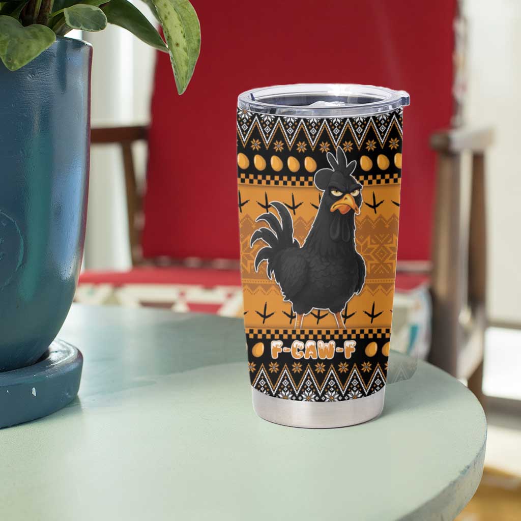Chicken Christmas Tumbler Cup F Caw F - Wonder Print Shop