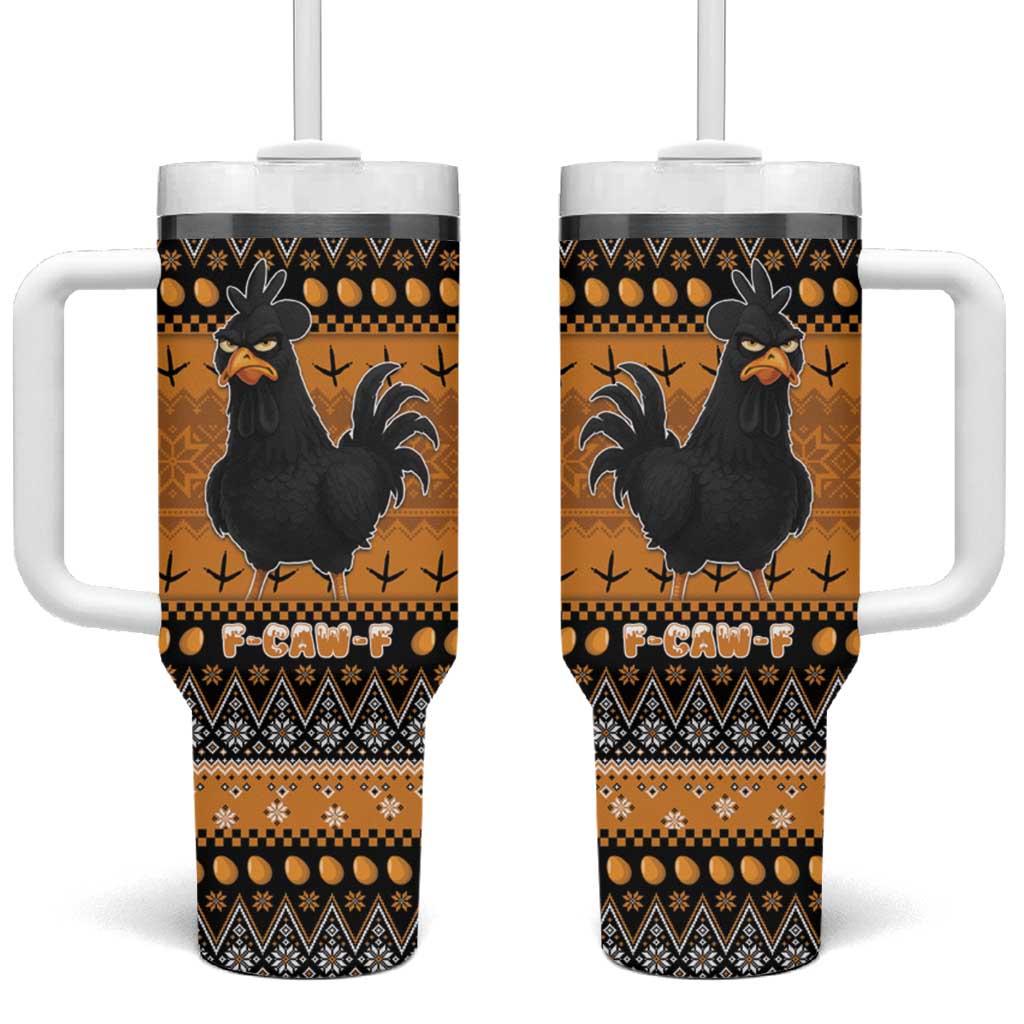 Chicken Christmas Tumbler With Handle F Caw F - Wonder Print Shop