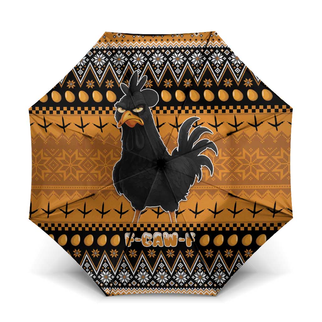 Chicken Christmas Umbrella F Caw F - Wonder Print Shop