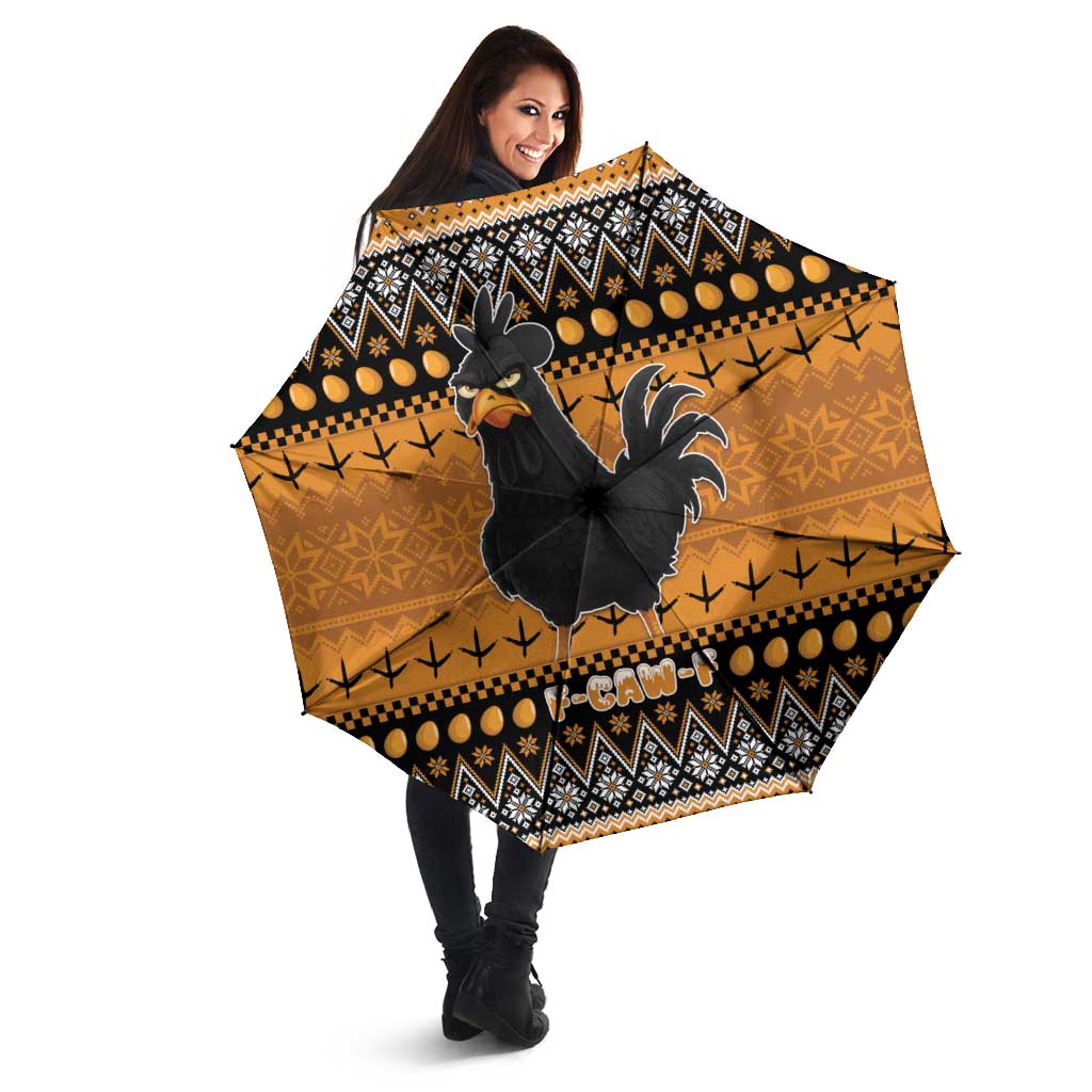 Chicken Christmas Umbrella F Caw F - Wonder Print Shop