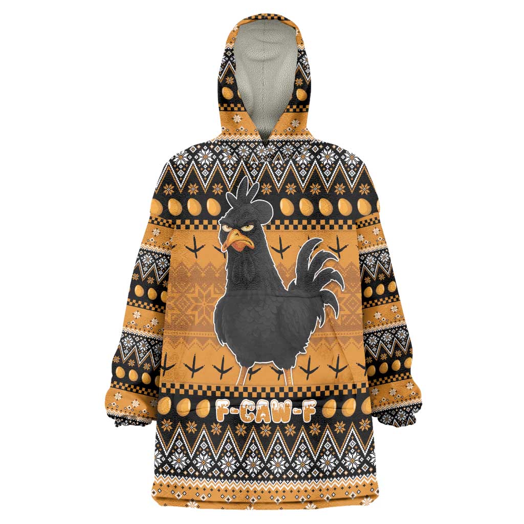 Chicken Christmas Wearable Blanket Hoodie F Caw F - Wonder Print Shop