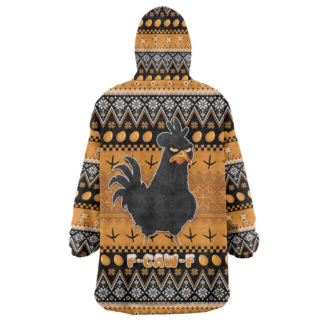 Chicken Christmas Wearable Blanket Hoodie F Caw F - Wonder Print Shop