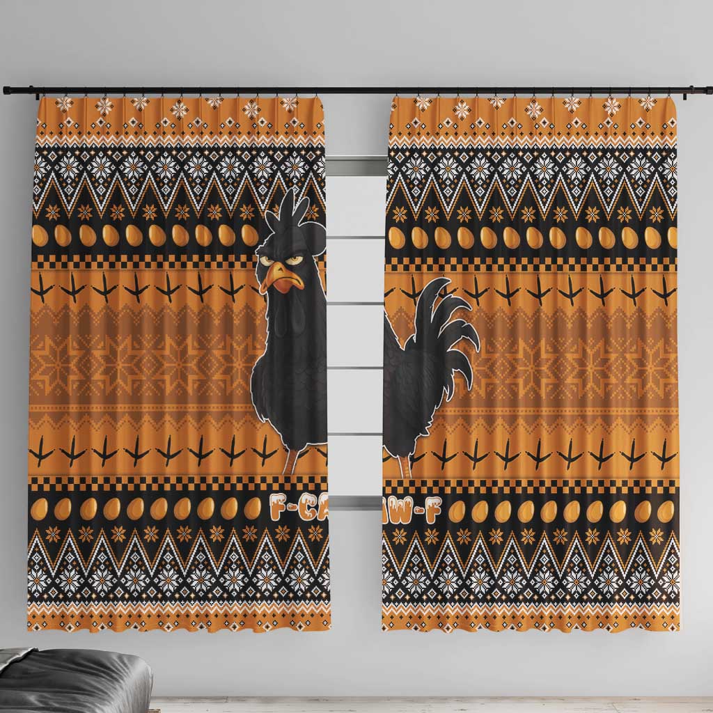 Chicken Christmas Window Curtain F Caw F - Wonder Print Shop