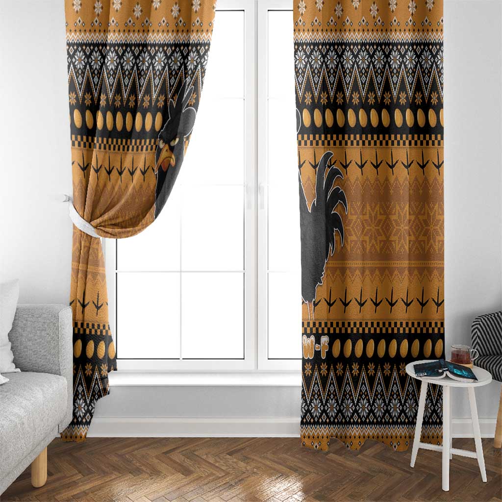 Chicken Christmas Window Curtain F Caw F - Wonder Print Shop