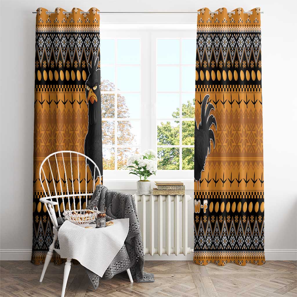 Chicken Christmas Window Curtain F Caw F - Wonder Print Shop
