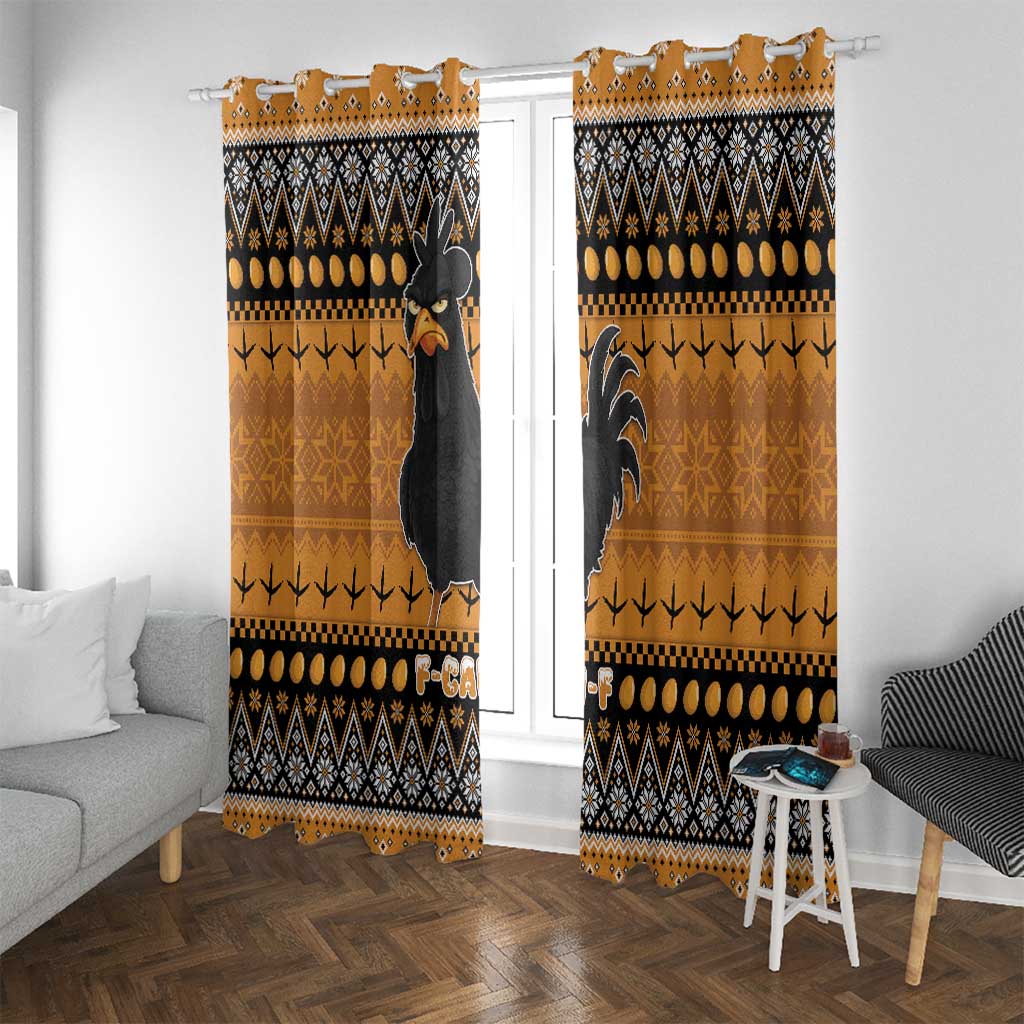 Chicken Christmas Window Curtain F Caw F - Wonder Print Shop
