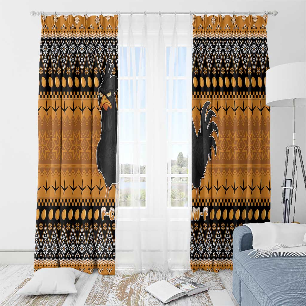Chicken Christmas Window Curtain F Caw F - Wonder Print Shop