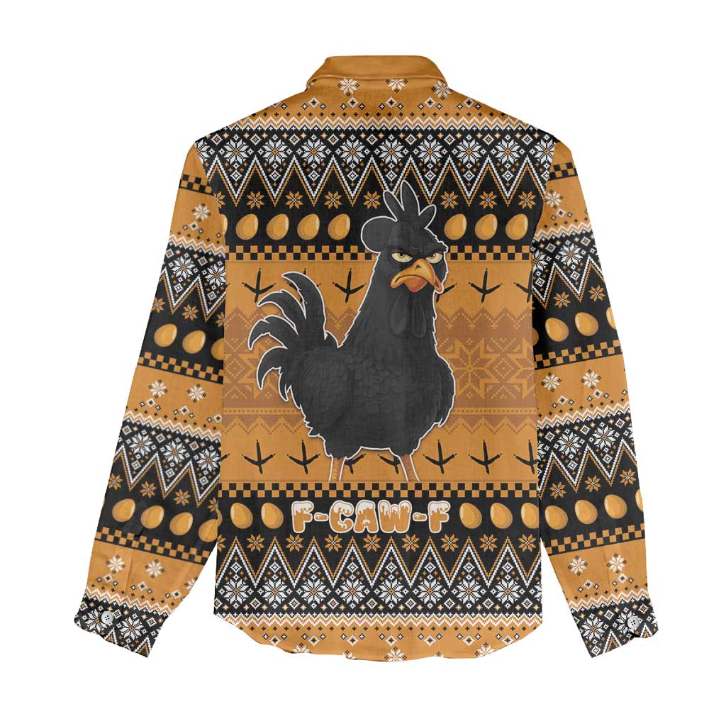 Chicken Christmas Women Casual Shirt F Caw F - Wonder Print Shop