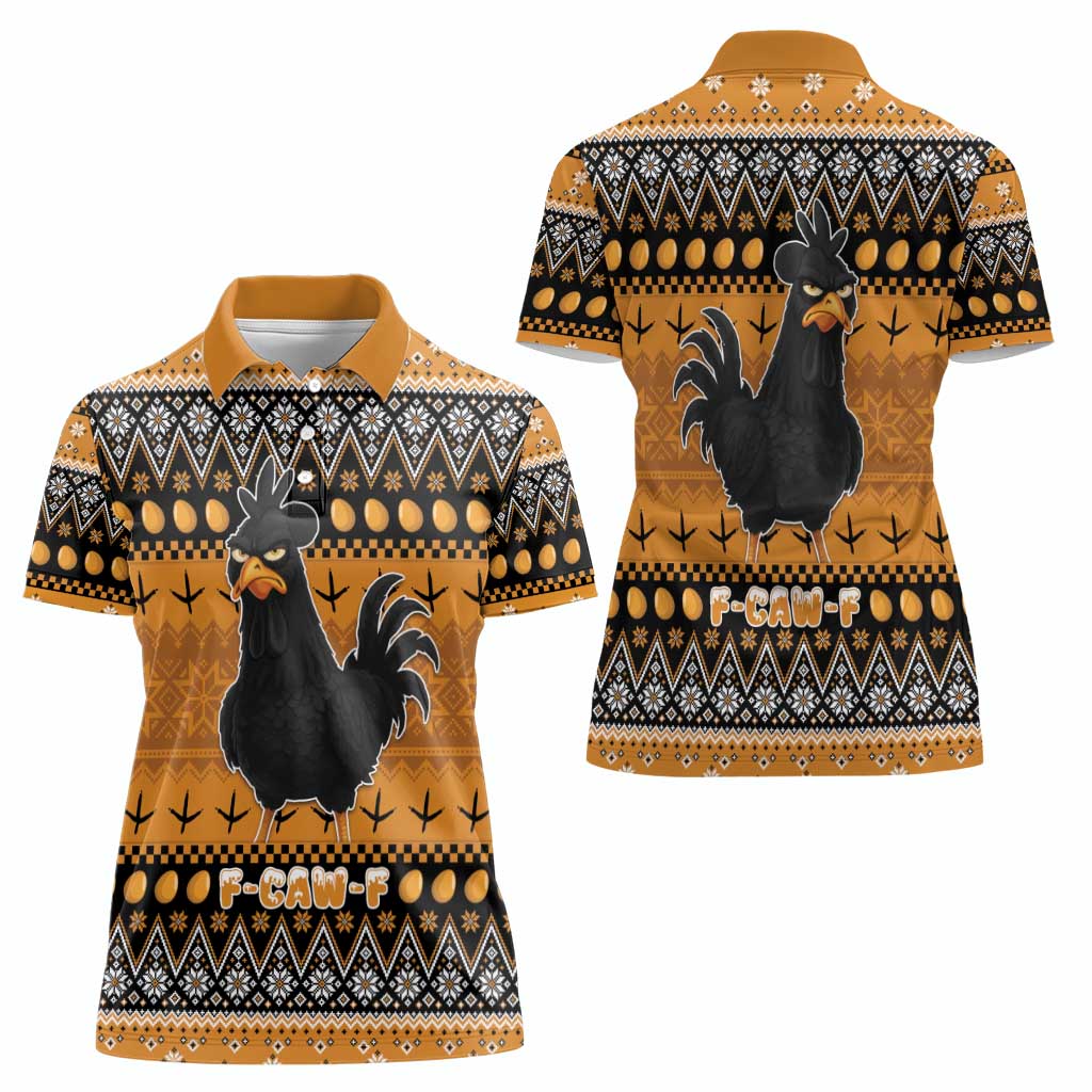 Chicken Christmas Women Polo Shirt F Caw F - Wonder Print Shop