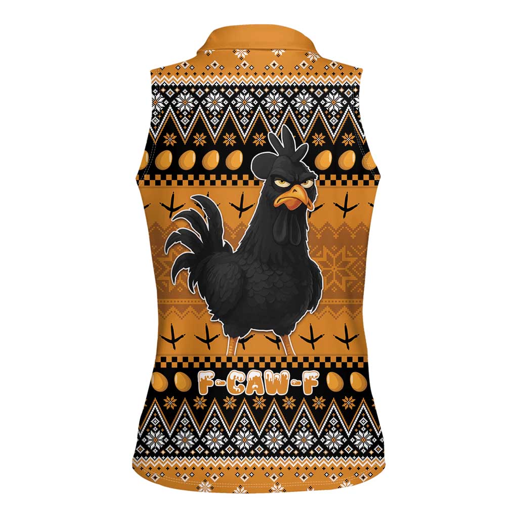 Chicken Christmas Women Sleeveless Polo Shirt F Caw F - Wonder Print Shop