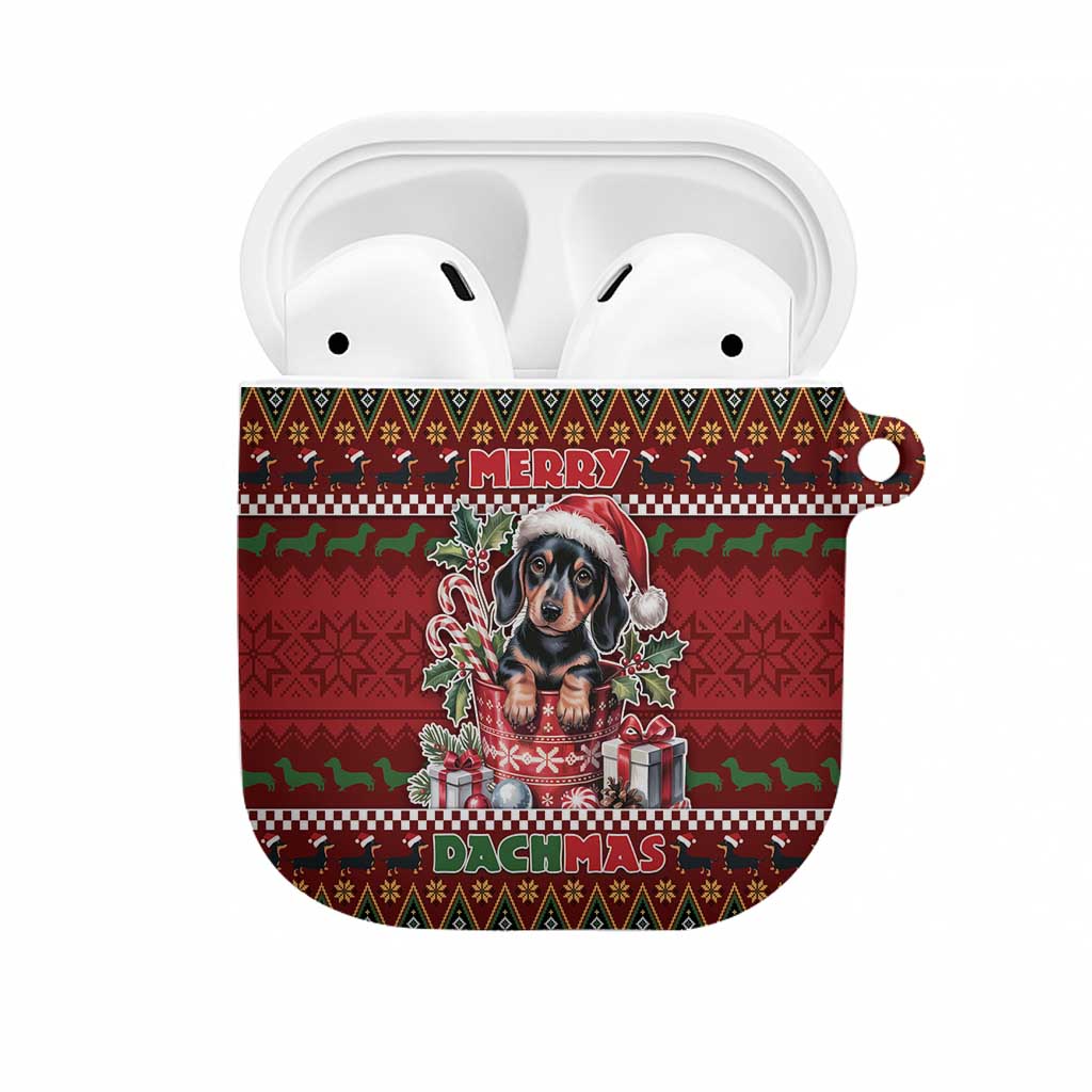 Dachshund Christmas AirPods Case Merry Dachmas - Wonder Print Shop