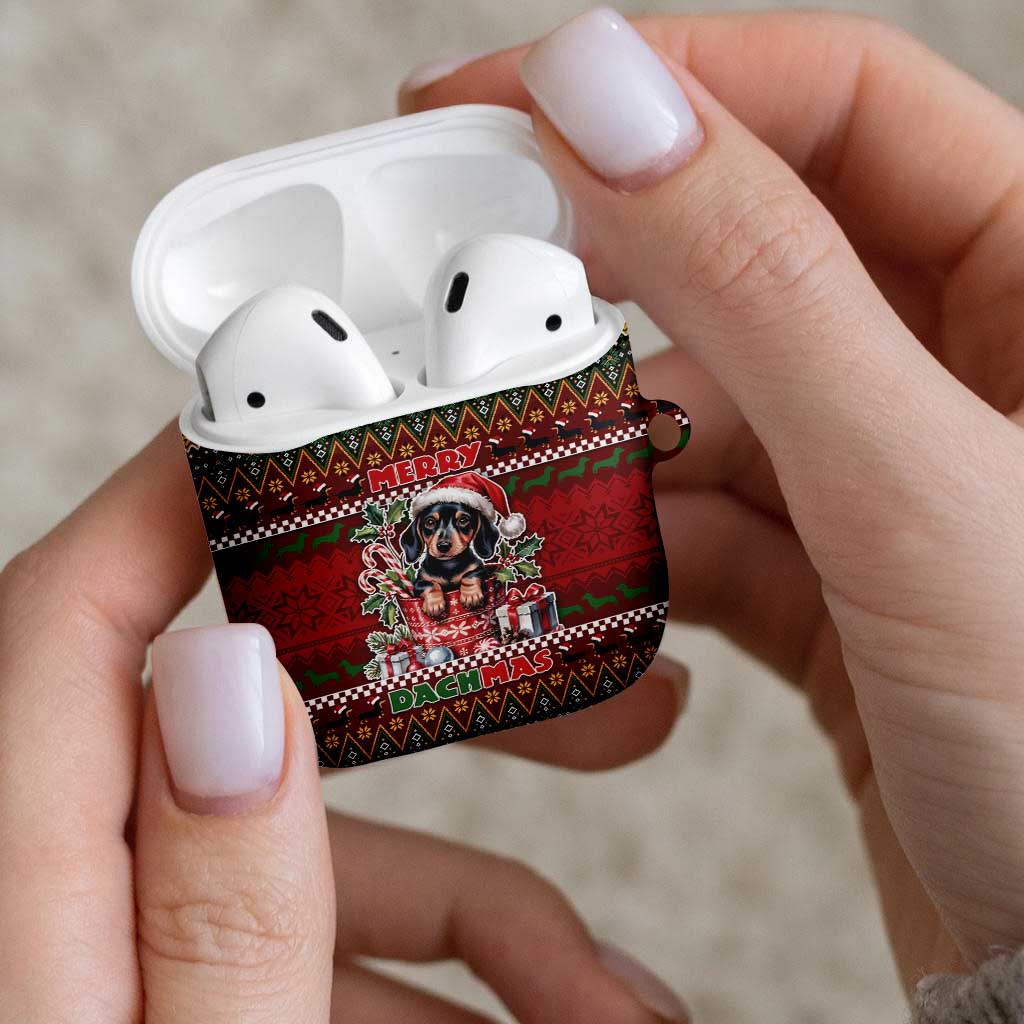 Dachshund Christmas AirPods Case Merry Dachmas - Wonder Print Shop