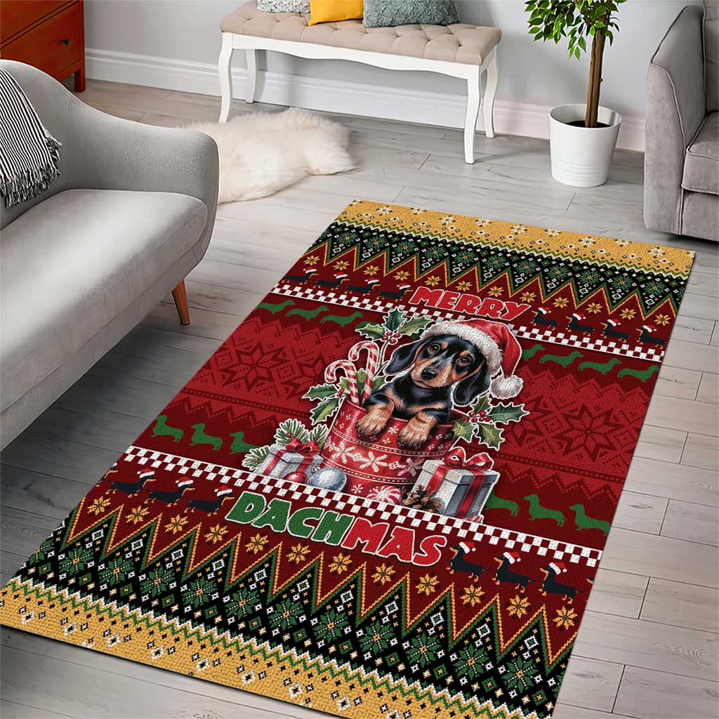 Dachshund Christmas Area Rug Merry Dachmas - Wonder Print Shop