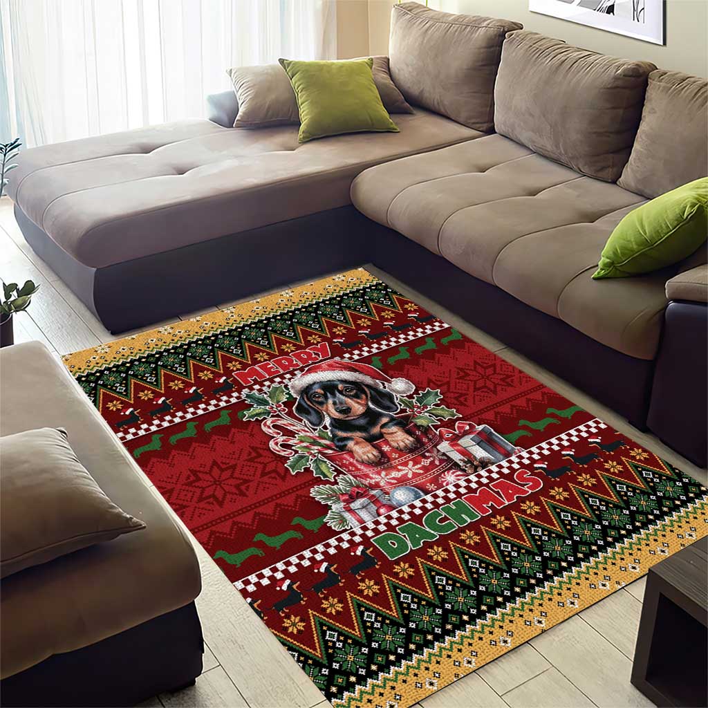 Dachshund Christmas Area Rug Merry Dachmas - Wonder Print Shop