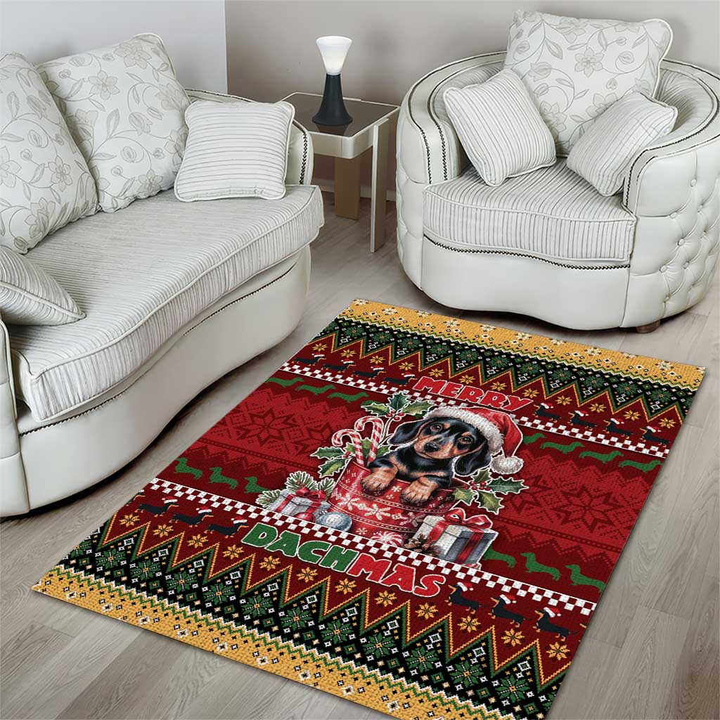 Dachshund Christmas Area Rug Merry Dachmas - Wonder Print Shop