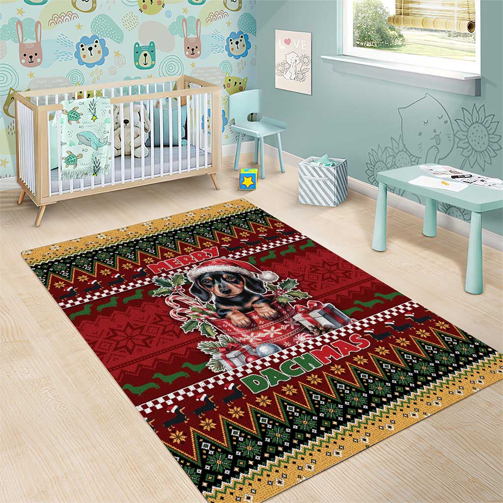 Dachshund Christmas Area Rug Merry Dachmas - Wonder Print Shop