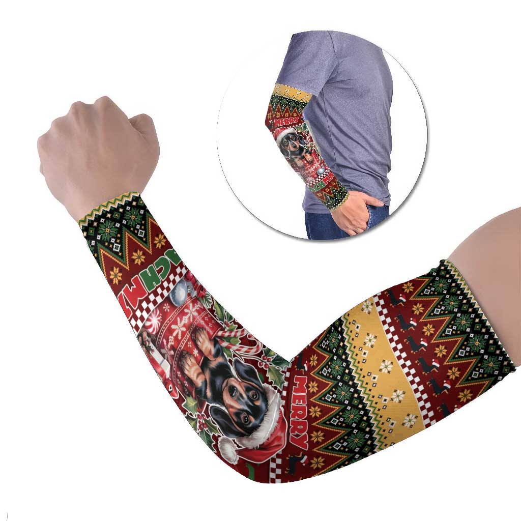 Dachshund Christmas Arm Sleeves Merry Dachmas - Wonder Print Shop