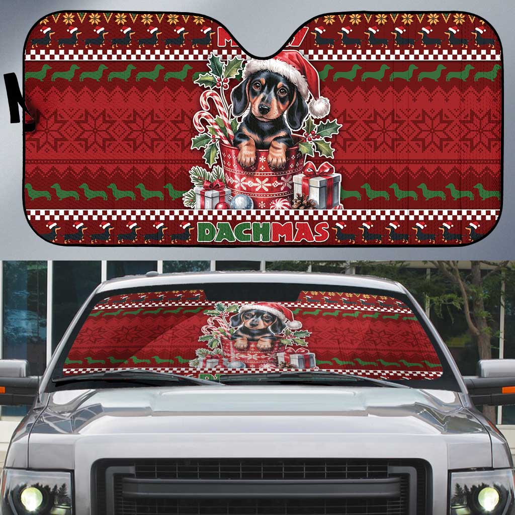 Dachshund Christmas Auto Sun Shade Merry Dachmas - Wonder Print Shop