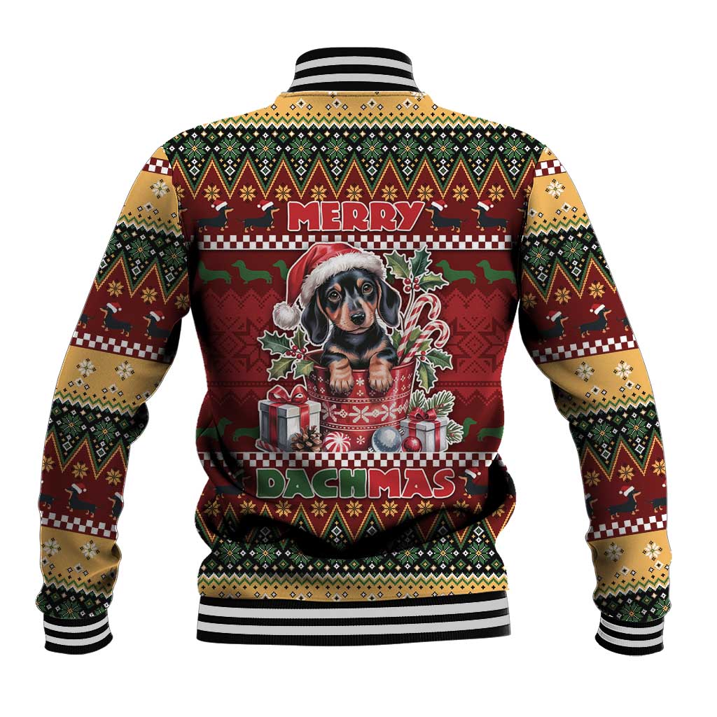 Dachshund Christmas Baseball Jacket Merry Dachmas - Wonder Print Shop