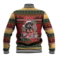 Dachshund Christmas Baseball Jacket Merry Dachmas - Wonder Print Shop
