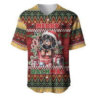Dachshund Christmas Baseball Jersey Merry Dachmas - Wonder Print Shop