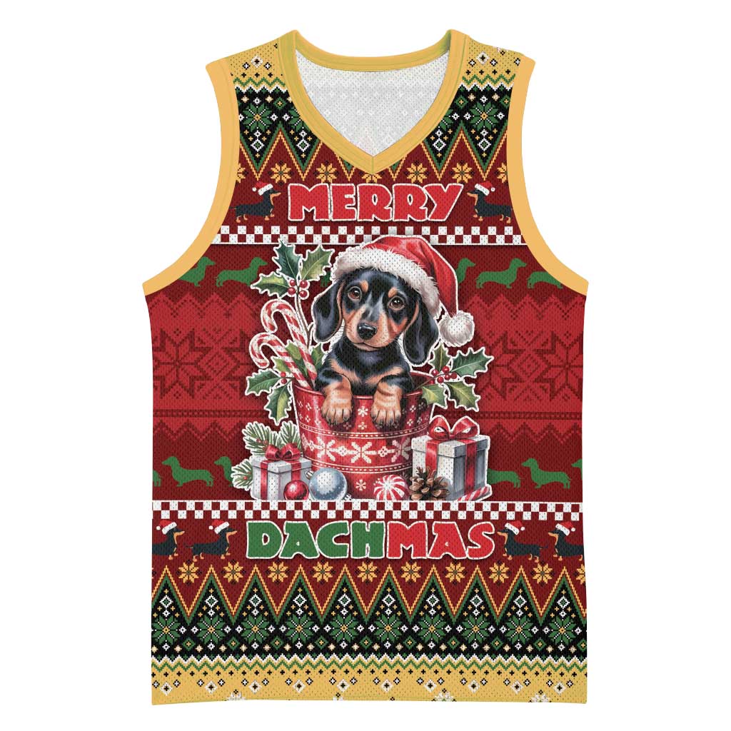 Dachshund Christmas Basketball Jersey Merry Dachmas - Wonder Print Shop