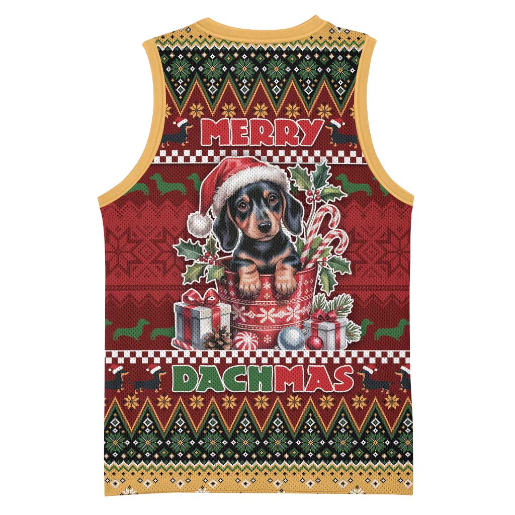 Dachshund Christmas Basketball Jersey Merry Dachmas - Wonder Print Shop